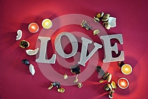 Wooden letters with word love