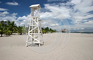 Wooden lifeguard tower photo