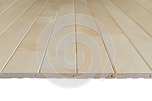 Wooden light connected boards view from above at an angle