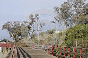 Wooden litoral walkway