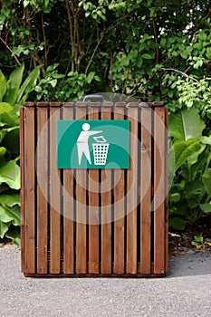 Wooden Litter Bin