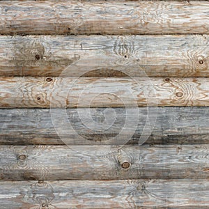 Wooden Log Cabin Old Wall Natural Colored Horizontal Background