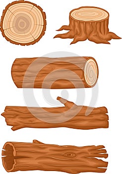 Wooden log collection