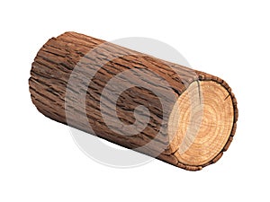 Wooden log, firewood isolated on white background, 3d rendering