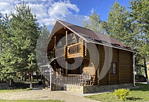 Wooden log house for recreation with family