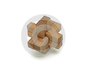 Wooden logical toy, isolated