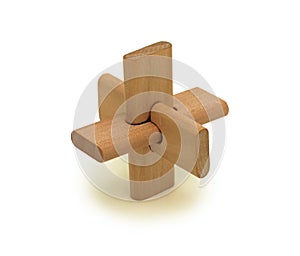 Wooden logical toy, isolated