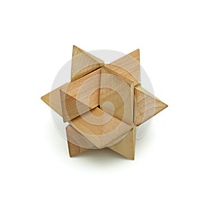 Wooden logical toy, isolated