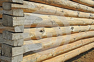 Wooden logs background