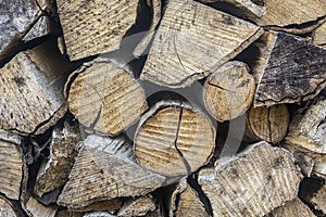 Wooden logs, beams, firewood, frame. Wooden log wooden background. Fuel. closeup