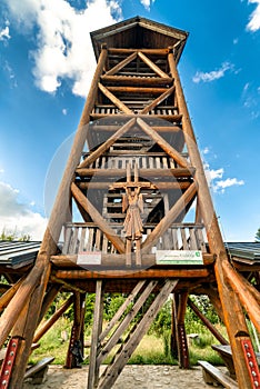 Wooden lookout on hill Tabor in Slovakia