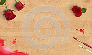 Wooden love and rose image for valentines day special person