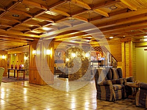 Wooden luxury indoor with lights