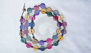 Wooden made ladies ornaments - multicolored necklace