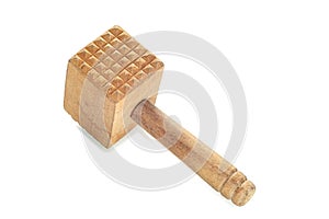 Wooden mallet made for tenderizing meat