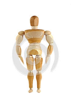 Wooden manikin with muscles photo