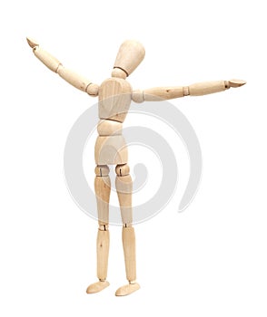 A wooden mannequin