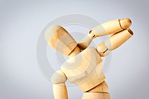 Wooden Mannequin Figure Expressing Neck Pain