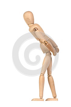 A wooden mannequin gesticulate