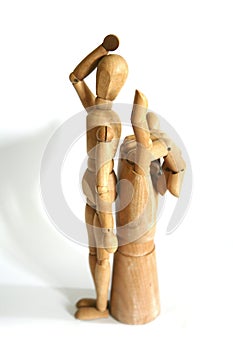 Wooden mannequin with hand