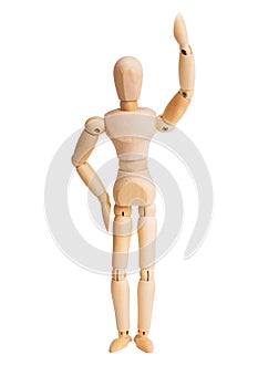 Wooden mannequin isolated on white