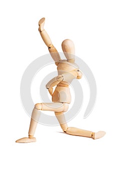 Wooden mannequin isolated on white