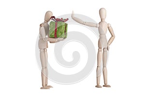 Wooden mannequin rejected gift