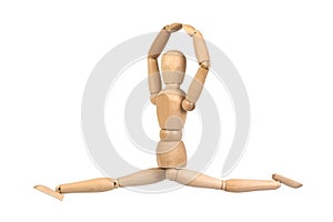 A wooden mannequin work out
