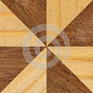 Wooden marquetry can be patterns created from the combination of pine and walnut wood, wooden floor, parquet, cutting board