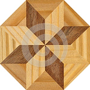 Wooden marquetry can be patterns created from the combination of pine and walnut wood, wooden floor, parquet, cutting board