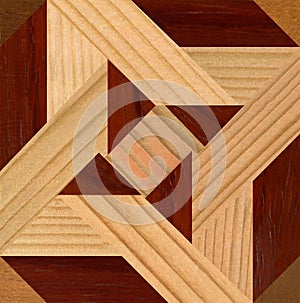 Wooden marquetry can be patterns created from the combination of pine wood, wooden floor, parquet, cutting board