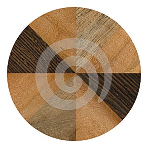 Wooden marquetry can be patterns created from the combination of wood round, wooden floor, parquet, cutting board