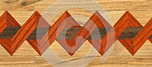 Wooden marquetry can be patterns created from the combination of wood, wooden floor, parquet, cutting board
