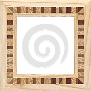 Wooden marquetry frame, wooden frame made of a combination of different woods