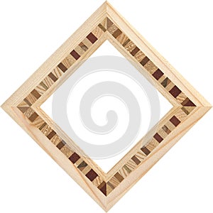 Wooden marquetry frame, wooden frame made of a combination of different woods