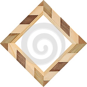 Wooden marquetry frame, wooden frame made of a combination of different woods