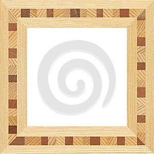 Wooden marquetry frame, wooden frame made of a combination of different woods