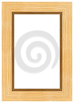 Wooden marquetry rectangle pine walnut frame, wooden frame made of a combination of different woods