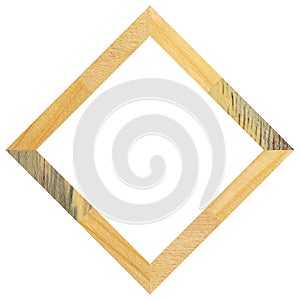 Wooden marquetry square pine frame, wooden frame made of a combination of different woods