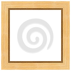 Wooden marquetry square pine walnut frame, wooden frame made of a combination of different woods