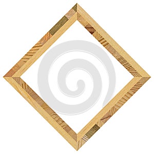 Wooden marquetry square pine walnut frame, wooden frame made of a combination of different woods