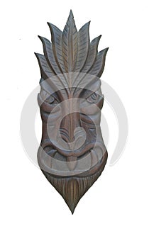 Wooden mask isolated on white background