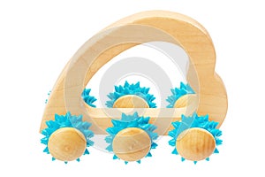 Wooden massager with spikes for the body
