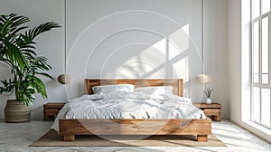 Wooden Master Bed in modern Bedroom