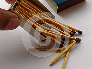 Wooden matches and box