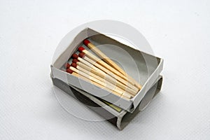 Wooden matches. Small box of wooden matches.