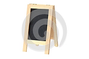 Wooden menu board on white background with clipping path