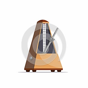 Wooden metronome, Musical Instrument tool in cartoon realistic illustration vector isolated in white background