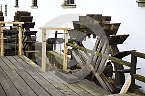 Wooden mill water wheels