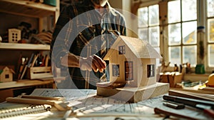 The Wooden Model House. AI generated